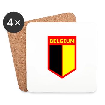 Drapeau BELGIUM - Dessous de verre (lot de 4) - blanc - Devant