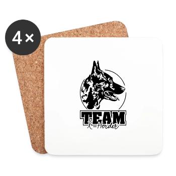 TEAM X - HERDER Hunde Hundesport IGP Wilsigns - Untersetzer (4er-Set) - Weiß - Vorne