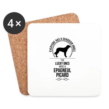 EPAGNEUL PICARD Guardian Angel Hunde Wilsigns - Untersetzer (4er-Set) - Weiß - Vorne