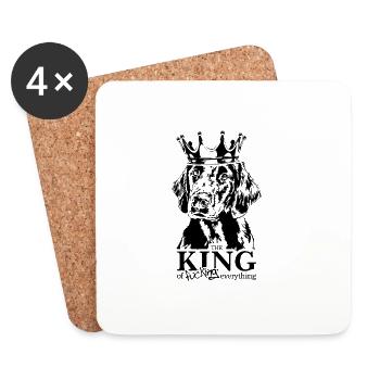 Flat Coated Retriever King of everything saying - Dessous de verre (lot de 4) - blanc - Devant