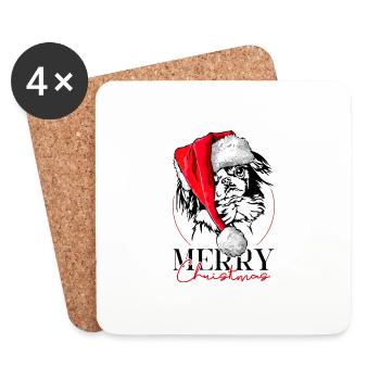 Père Noël Japon menton joyeux Noël chiens Wilsigns - Dessous de verre (lot de 4) - blanc - Devant