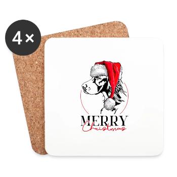 Père Noël irlandais Setter joyeux Noël chiens Wilsigns - Dessous de verre (lot de 4) - blanc - Devant