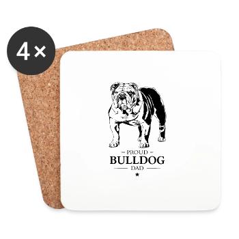 Bulldog Dad English Bulldog Dogs Wilsigns - Coasters (set of 4) - white - Front