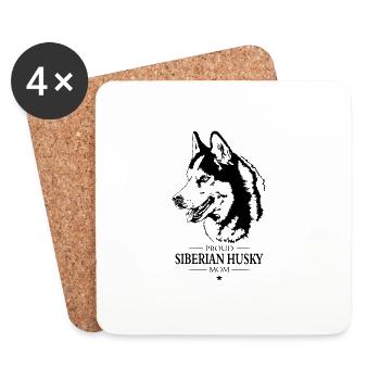 Husky Sibérien Maman Chien Chien Wilsigns - Dessous de verre (lot de 4) - blanc - Devant