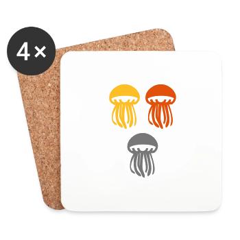 jellyfish - Coasters (set of 4) - white - Front