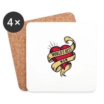 world's best mom - Best mom in the world - Coasters (set of 4) - white - Front