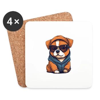 Amoureux des chiens - Dessous de verre (lot de 4) - blanc - Devant