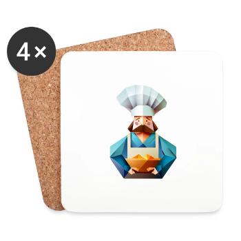 Origami cook - Coasters (set of 4) - white - Front