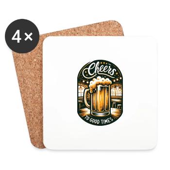 Cheers to Good Times - Untersetzer (4er-Set) - Weiß - Vorne