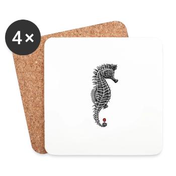 Sea horse - Coasters (set of 4) - white - Front
