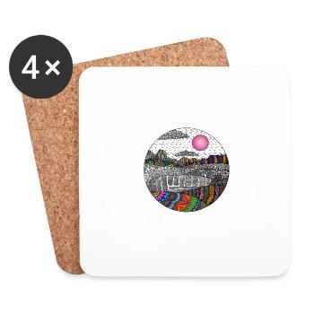 Colourful landscape - Coasters (set of 4) - white - Front