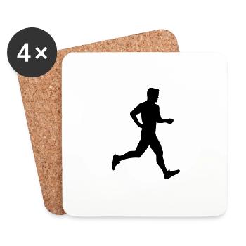 Running Man, runner - Dessous de verre (lot de 4) - blanc - Devant