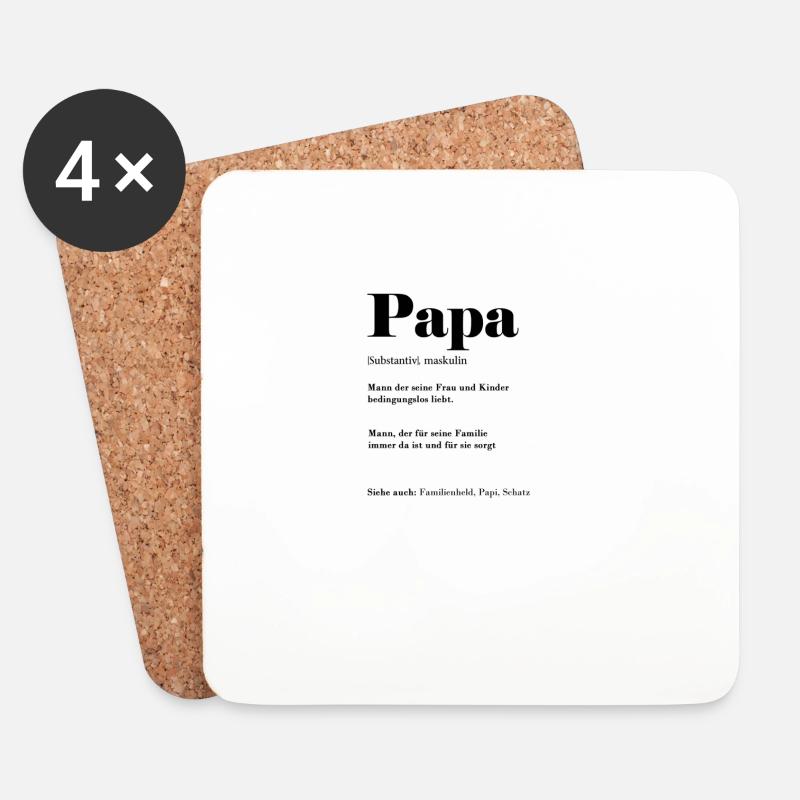 Papa - Untersetzer (4er-Set) - Weiß