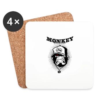 Monkey Businez - Biker - Untersetzer (4er-Set) - Weiß - Vorne
