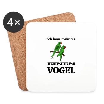 Budgie Wellensittich - Untersetzer (4er-Set) - Weiß - Vorne