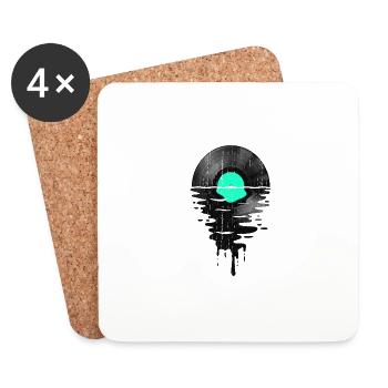 Coole Musik Vinyl Platte Vintage Retro Green - Untersetzer (4er-Set) - Weiß - Vorne