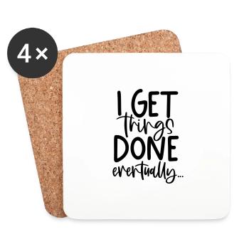 CRÉER, SE FAIRE, FAIRE TRAVAILLER, DEMAIN, MOTIVER - Dessous de verre (lot de 4) - blanc - Devant