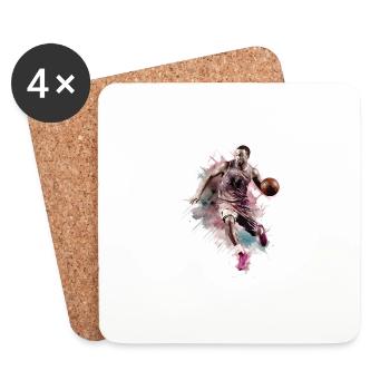 Basketball Basketball Player Sport Splash Colorful - Coasters (set of 4) - white - Front
