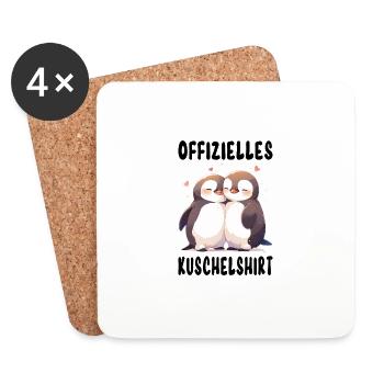 Offizielles Kuschelshirt Pinguine Liebe Herz Süß - Untersetzer (4er-Set) - Weiß - Vorne