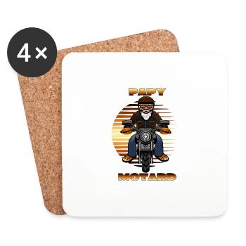 PAPY MOTARD - Dessous de verre (lot de 4) - blanc - Devant