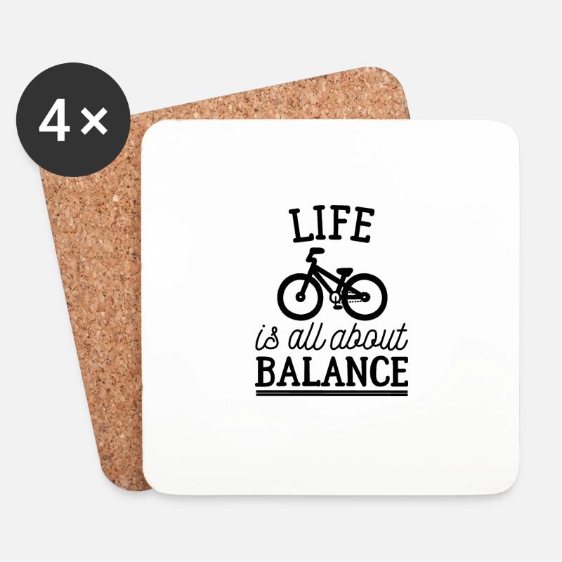 Fahrrad Balance Leben - Untersetzer (4er-Set) - Weiß