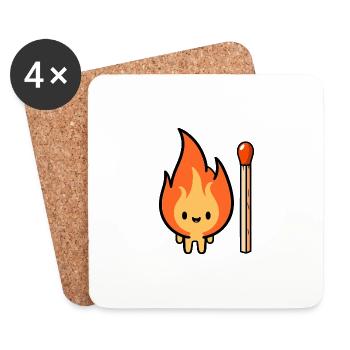 Fire Brigade Fire Devil Fire Head Match - Coasters (set of 4) - white - Front