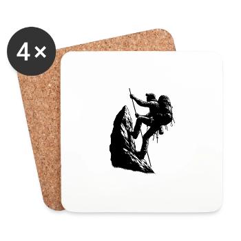 Alpinistes sur la corde Sports de montagne Escalade - Dessous de verre (lot de 4) - blanc - Devant