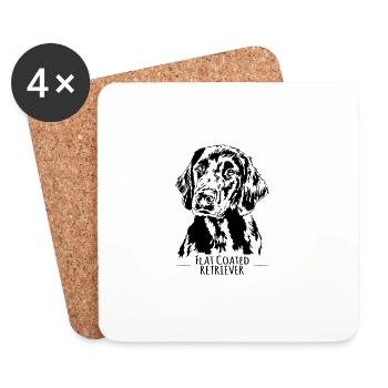 FLAT COATED RETRIEVER canine dog gun dog Wilsigns - Coasters (set of 4) - white - Front