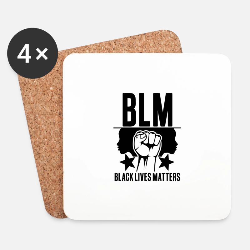 BLM black lives matter BLACK LIVES MATTER ANTIRASS - Untersetzer (4er-Set) - Weiß