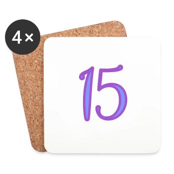 15. 15 YEARS. 15th ANNIVERSARY. 15 YEAR ANNIVERSARY. - Coasters (set of 4) - white - Front