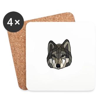 Wolf blanko - Untersetzer (4er-Set) - Weiß - Vorne