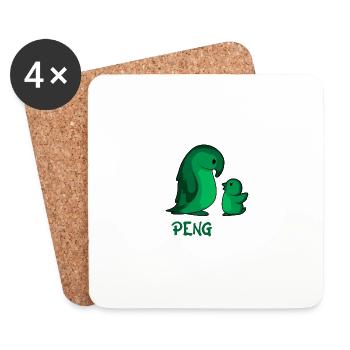Pengooin Liebevoller Elternteil. Geschenk - Untersetzer (4er-Set) - Weiß - Vorne