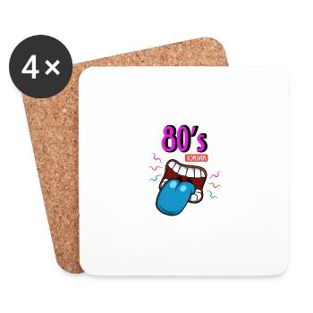Cadeau symbole des années 80 pour toujours des années 80 - Dessous de verre (lot de 4) - blanc - Devant