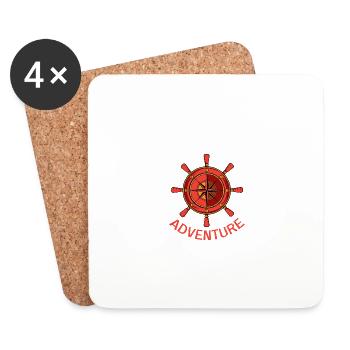 Live for Adventure Fearless or Brave Gift - Coasters (set of 4) - white - Front