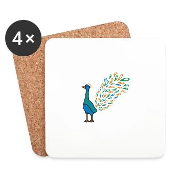 Beau Peacock Caretaker Poison - Dessous de verre (lot de 4) - blanc - Devant