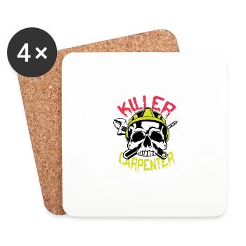 Killer Carpenter. Woodworkers Poison - Coasters (set of 4) - white - Front