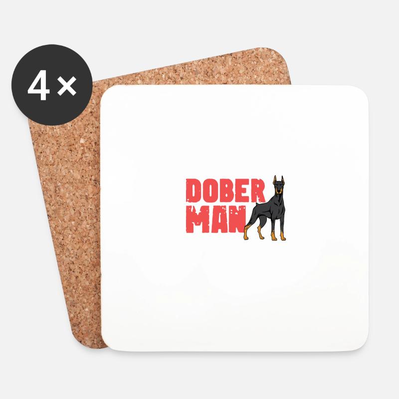 Dobermann besitzt mich. Hundewanderer Geschenk - Untersetzer (4er-Set) - Weiß