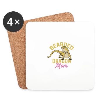 Maman dragon barbue. Gardien de zoo. Poison - Dessous de verre (lot de 4) - blanc - Devant