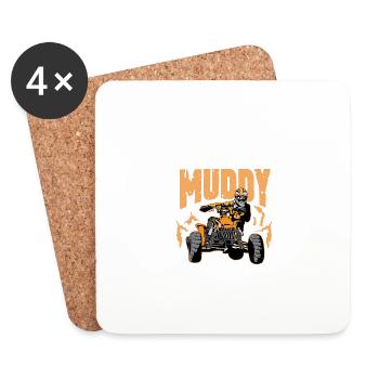 Lasst uns schlammig machen Mutige Person Gift - Untersetzer (4er-Set) - Weiß - Vorne