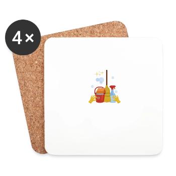 Crazy cleaning lady hotel cleaner poison - Coasters (set of 4) - white - Front