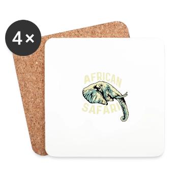 Afrikanische Safari Tierliebhaber Gift - Untersetzer (4er-Set) - Weiß - Vorne