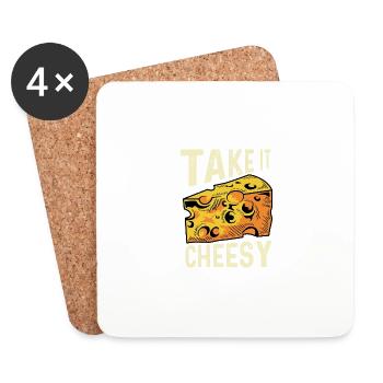 Take it cheesy cook gift - Coasters (set of 4) - white - Front