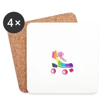 Auf geht's Rollschuhfan Gift - Untersetzer (4er-Set) - Weiß - Vorne