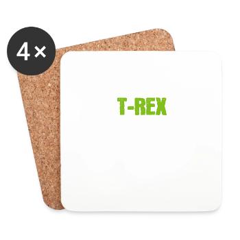 T-Rex Loves Taekwondo Taekwondo Trainer Gift - Coasters (set of 4) - white - Front