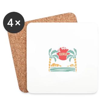 Maui Hawaii Strandliebhaber Gift - Untersetzer (4er-Set) - Weiß - Vorne