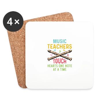 Berühren Sie Herzen Musiker Geschenk - Untersetzer (4er-Set) - Weiß - Vorne