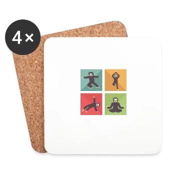 Faultier meditieren Yogalehrer Gift - Untersetzer (4er-Set) - Weiß - Vorne
