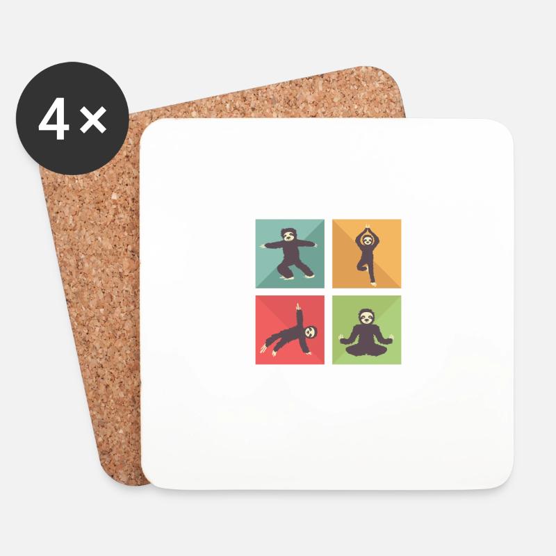 I bradipi meditano veleno per insegnanti di yoga - Sottobicchieri (set da 4 pezzi) - bianco