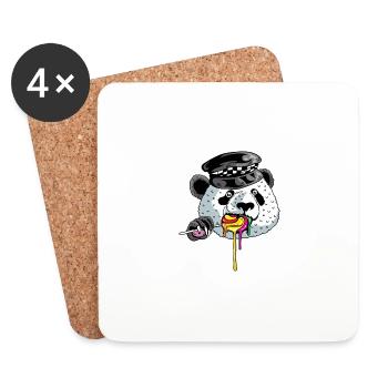 Panda Cop Polizist Gift - Untersetzer (4er-Set) - Weiß - Vorne