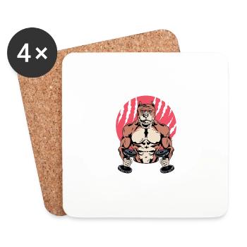 Fitness Dog Fitness Trainer Poison - Coasters (set of 4) - white - Front